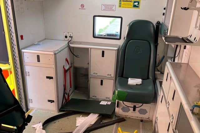 The ambulance has been decommissioned and has had its sirens and lights disconnected to comply with UK law,  photo courtesy of Simon Harris.