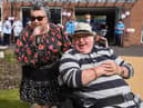 Singer Dani Wallace and her dad Danny Gallagher, a Sue Ryder centre resident, were reunited at the birthday party                  Photo: Neil Cross