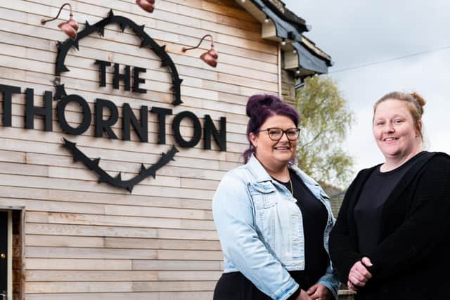 Jaimie Hopwood (right) with her sister Lauren Hopwood at their pub The Thornton Arms where they revealed that despite a fantastic re-opening some customers just refuse to follow the guidelines.