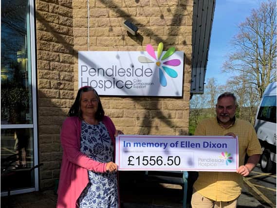 The family of Ellen Dixon presented a cheque to the hospice