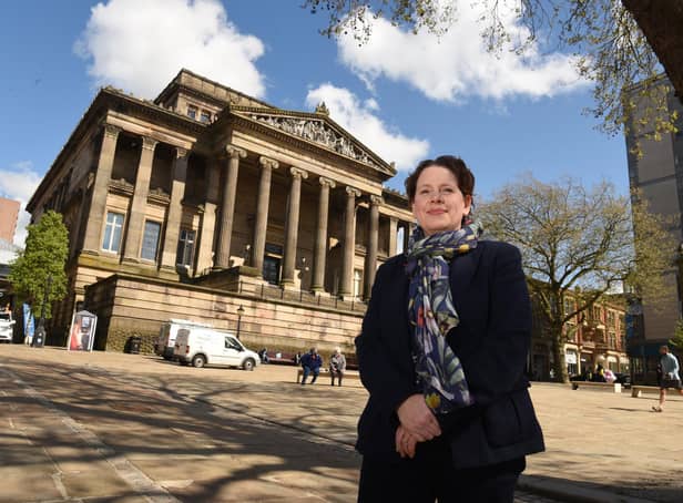 Hilary Machell  pictured outside the Harris Museum, Art Gallery and Library in Preston  Photo: Neil Cross