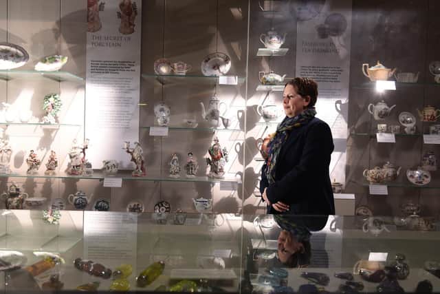 Hilary in the ceramics and glass gallery Photo: Neil Cross