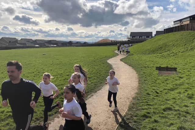 Sacred Heart pupils out running