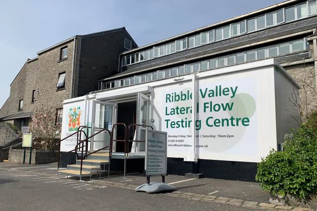 The Ribble Valley Lateral Flow Testing Centre in Church Walk, Clitheroe.