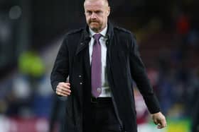 Sean Dyche, Manager of Burnley looks on as he leaves the pitch following the Premier League match between Burnley and Liverpool at Turf Moor on May 19, 2021 in Burnley, England.