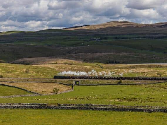 The Pendle Dalesman powers through the Yorkshire Dales on the Settle to Carlisle railway (photo by Dave Collier)