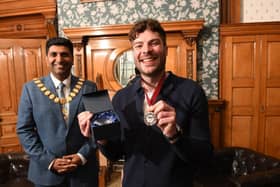 Jordan North after collecting his Mayor's Medal from Lord Wajid Khan.
