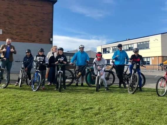 CYAG members biking with Pendle MP Andrew Stephenson