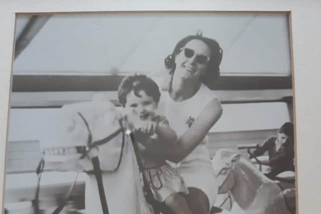 Sue Plunkett as a little girl with her mum Irene