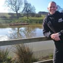 Mark at Cornfield Farm fishery in Burnley where he delivers his angling sessions