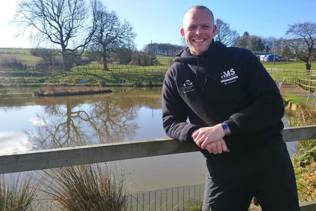 Mark at Cornfield Farm fishery in Burnley where he delivers his angling sessions