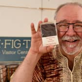 Bruce Crowther pictured with the Fair Trade bean to bar chocolate made by The FIG Tree (photo: Neil Cross)