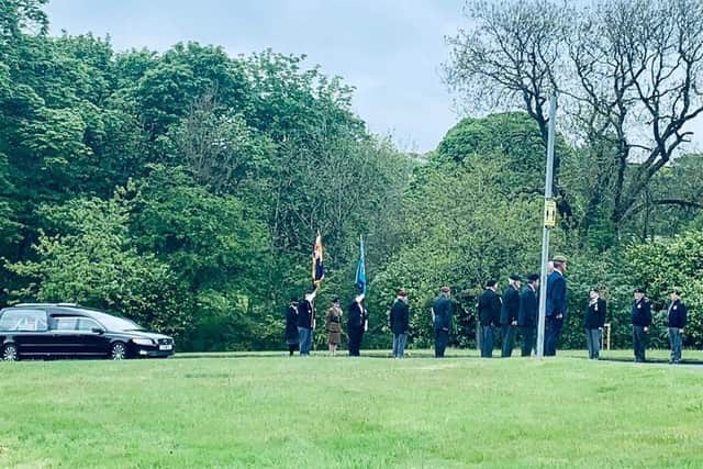 Veterans formed a guard of honour for Harvey at his funeral