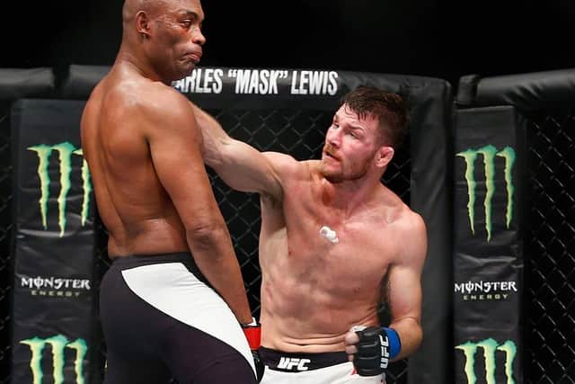 Bisping in action against Anderson Silva