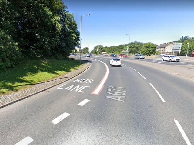 The bus lane on Westway in Burnley is one of several that can now be monitored by cameras (image: Google)