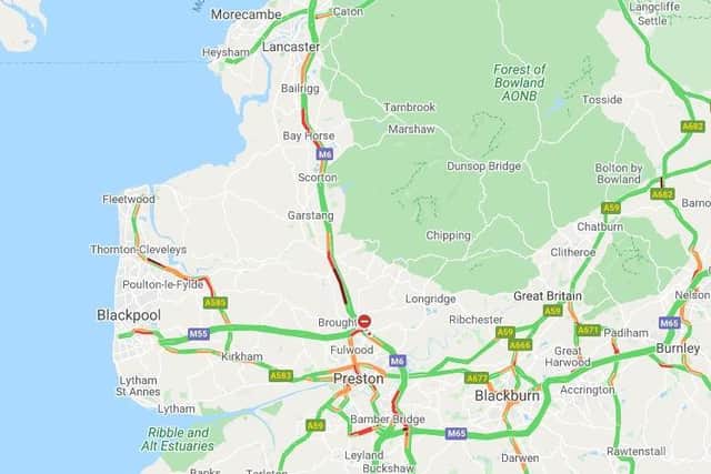 Traffic has been moving slowly on the M6 in Lancashire following a number of incidents. (Credit: AA)
