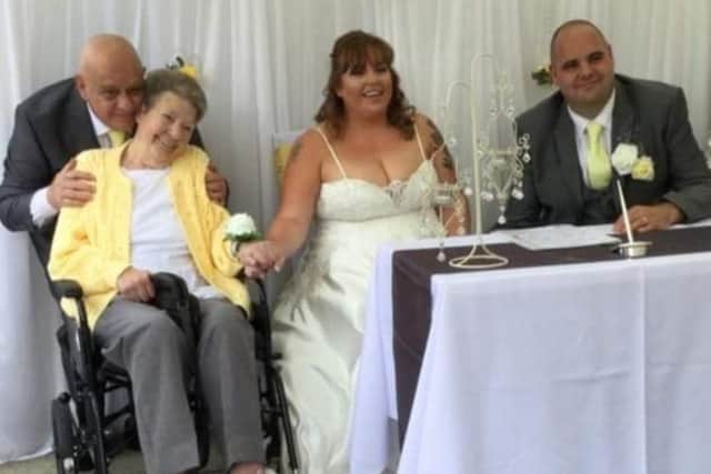 Sam and Dave with her mum Sylvia and her long term partner Kevin