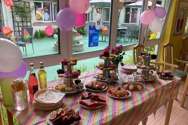 The afternoon tea table at Ribble Valley Care Home in Sawley