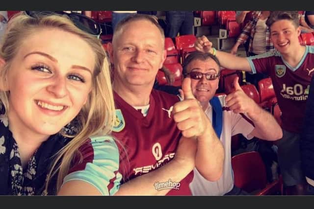 Jodie with her Clarets fan dad Michael
