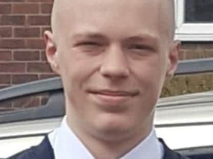 Charlie James (pictured) is described as a white male, 5ft 5ins tall, of slim build with a shaved head. (Credit: Lancashire Police)
