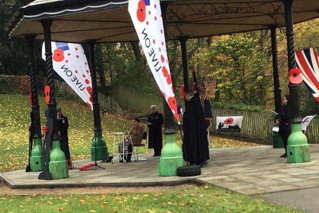 Last year's historic Remembrance Sunday ceremony in Padiham's Memorial Park (photo by Char Taylor)