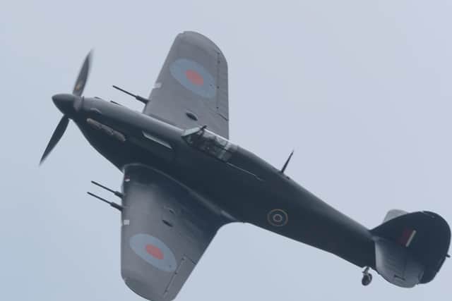 John Little captured this perfect shot of the Hawker Hurricane during its flypast over Padiham on Sunday