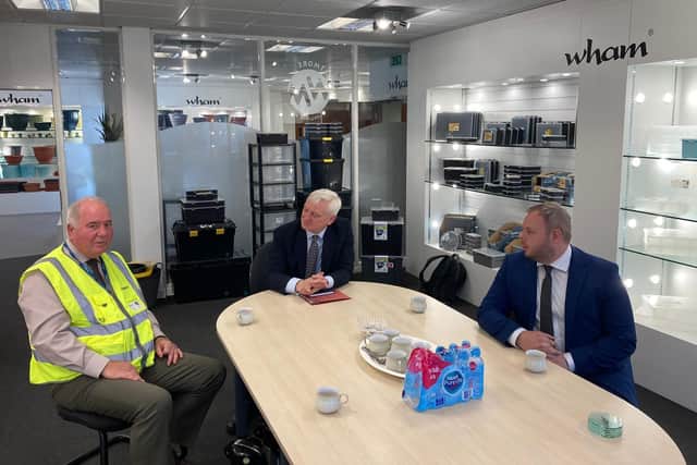 Government Minister Stuart Graham MP visited What More Ltd and met with director Tony Grimshaw and Burnley MP Antony Higginbotham