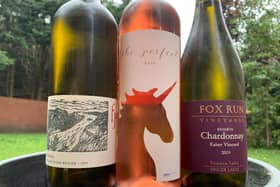 The wines:  Fjord Vineyards Albario,  Mazza Vineyards The Perfect Ros  from  Lake Erie and  Fox Run Kaiser Reserve Chardonnay,  from Seneca Lake