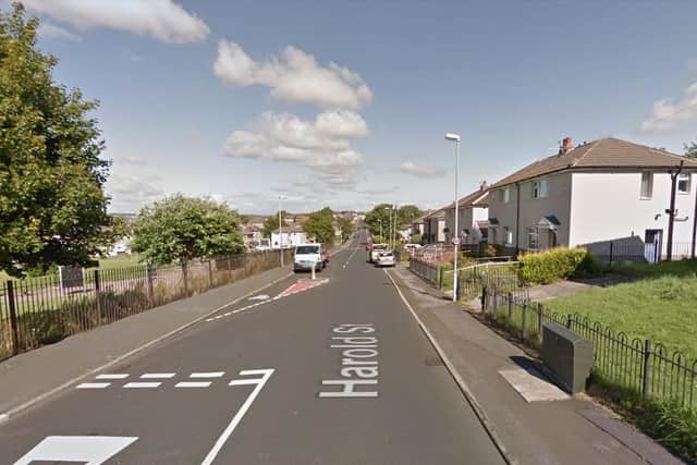 The man was riding along Harold Street when he reportedly lost control of his motorcycle. (Credit: Google)
