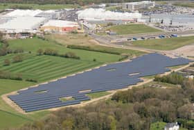 The solar farm at BAE Systems, Samlesbury