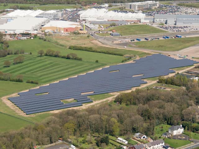 The solar farm at BAE Systems, Samlesbury