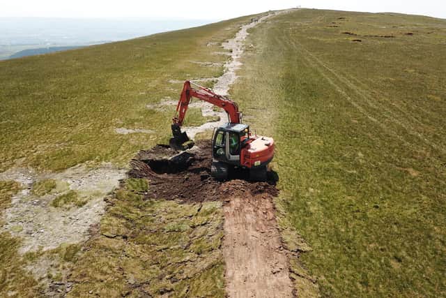 Tracks on the summit have been repaired under through the Pendle Hill Landscape Partnership scheme.