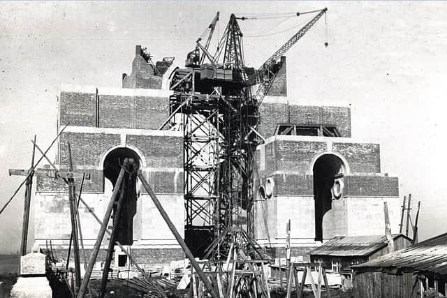 Construction of the Thiepval Memorial 
Photo: CWGC