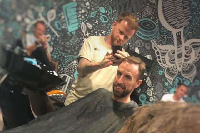 Simon Townley cut Gareth Southgate's hair at the 2018 World Cup in Russia.