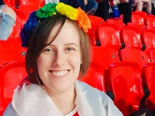 Laura pictured at Wembley for the Euro 2020 final at the weekend