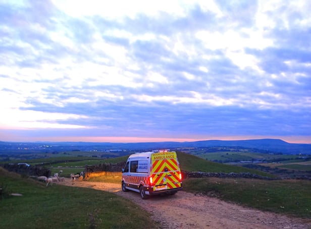 The emergency incident at Delf Hill. Photo credit: Rossendale and Pendle Mountain Rescue Team