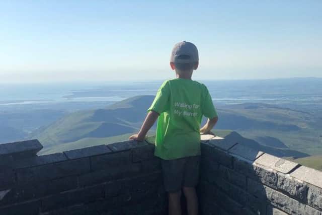 Cole is on top of the world after conquering the highest mountain in Wales