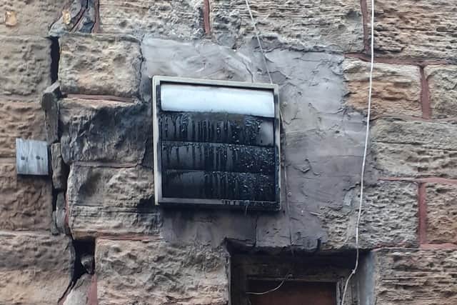 An image of the gable end wall the owners of Bellissimo cafe in Burnley have expressed concern over