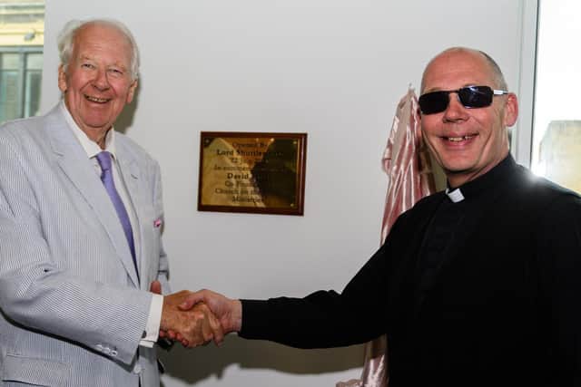 Lord Shuttleworth with Pastor Mick Fleming at the official opening of the Church on the Street in Burnley. Photo: Kelvin Stuttard