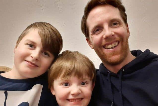 Shaun with his sons, Charlie and Joseph