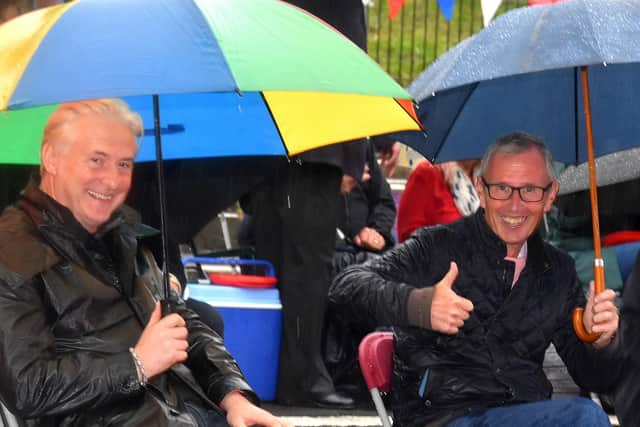 Ribble Valley MP Rt Hon Nigel Evans along with RV councillor and businessman Kevin Horkin enjoy the concert. Picture by David Bleazard