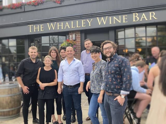 The team from The Whalley Wine Bar with Jen and Tom front row (right)