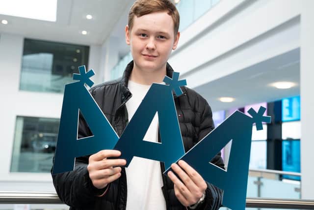 Joe Higham (18), from Padiham, a former Blessed Trinity RC College pupil, is planning to take a gap year before reading genetics at a top university, achieved A* A* A* in Biology, Chemistry and Mathematics.