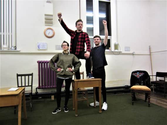 Members of The Garrick theatre group in rehearsal