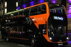 The Witchway bus at night