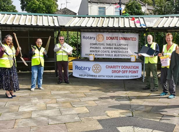 Clitheroe Rotarians ready to collect your unwanted goods. Picture by David Bleazard