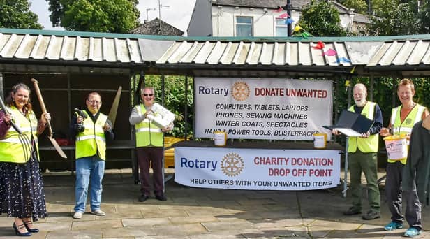 Clitheroe Rotarians ready to collect your unwanted goods. Picture by David Bleazard