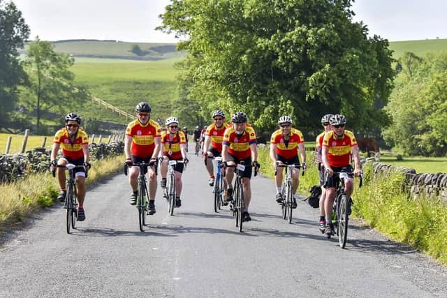 The Ribble Valley Ride is making a low key return this autumn with
cyclists, like these from 2019, able to take in the beautiful local countryside
while pedaling to raise money to support a trio of charities