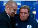 Harry Redknapp, manager of QPR meets Sean Dyche, manager of Burnley during the Barclays Premier League match between Queens Park Rangers and Burnley at Loftus Road on December 6, 2014 in London, England.