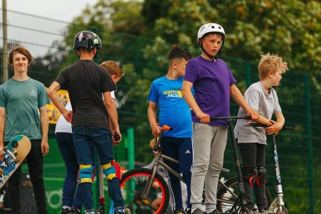 Youngsters at Clitheroe Skatepark